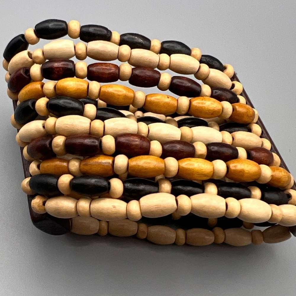 5/$25 Wooden strechy Beaded Bracelet